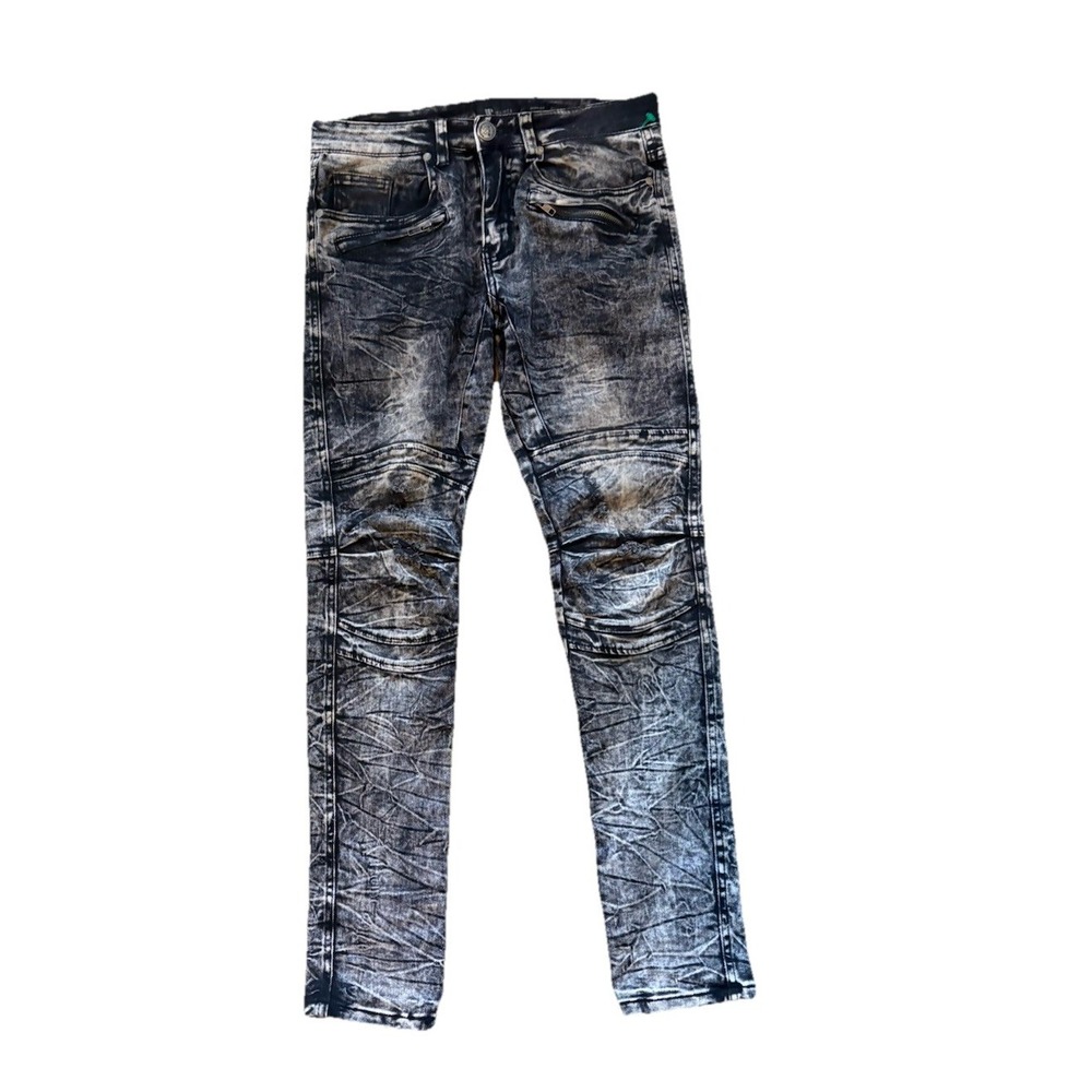 Waimea Distressed Skinny Black Denim Jeans  Men's Skinny Fit Size 30x32